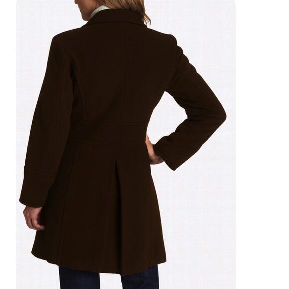 Marc New York Women's Dark Brown Cashmere Blend Mid-Length Winter Coat Size 8 - Picture 4 of 12